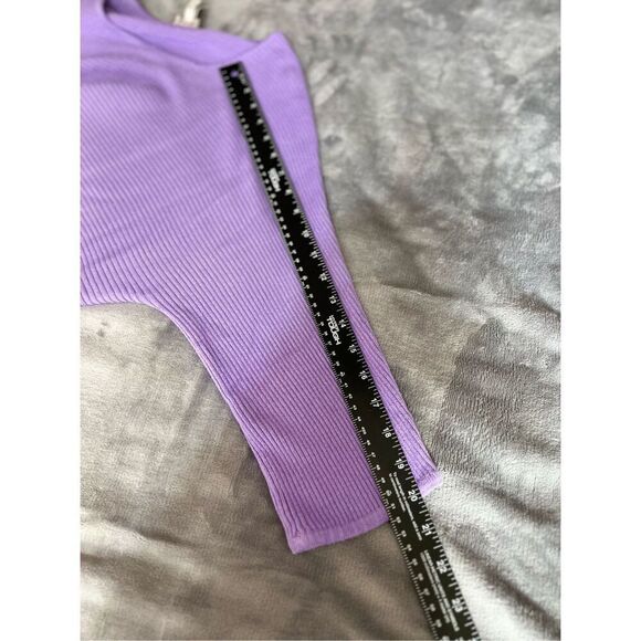 Chico's Sweater Womens Size 3 XL Purple Tunic Ribbed Knit 3/4 Dolman Sleeve - Picture 7 of 9
